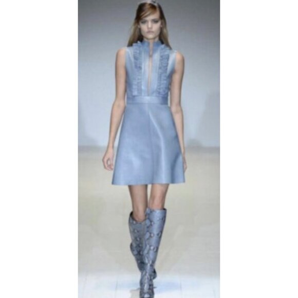 Gucci Shoes - Gucci Aquamarine Blue Python Horse bit Knee-High Lillian Boots – Size 42– New